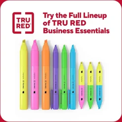 Highlighters|TRU RED ™ Tank Highlighter with Grip, Chisel Tip, Yellow, 5/Pack (TR54577)
