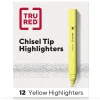 Highlighters|TRU RED ™ Tank Highlighter with Grip, Chisel Tip, Yellow, Dozen (TR54579)