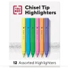 Highlighters|TRU RED ™ Tank Highlighter with Grip, Chisel Tip, Assorted, 12/Pack (TR54585)
