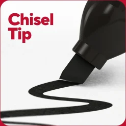 Markers|TRU RED ™ Tank Permanent Markers, Chisel Tip, Black, 5/Pack (TR54523)