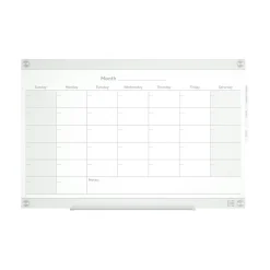 Dry Erase*TRU RED ™ Templated Magnetic Glass Dry-Erase Whiteboard, 3' x 2' (TR62139)