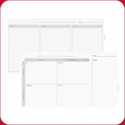 Dry Erase*TRU RED ™ Templated Magnetic Glass Dry-Erase Whiteboard, 3' x 2' (TR62139)