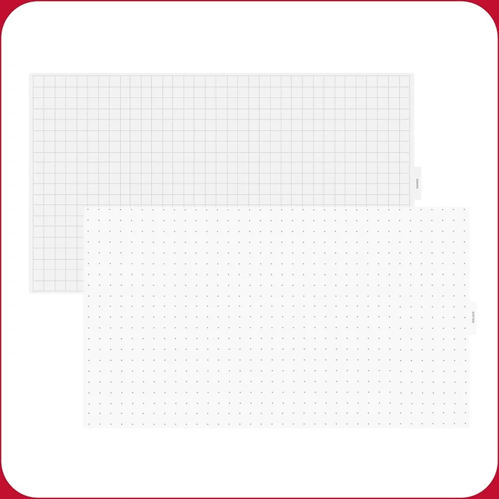 Dry Erase*TRU RED ™ Templated Magnetic Glass Dry-Erase Whiteboard, 3' x 2' (TR62139)