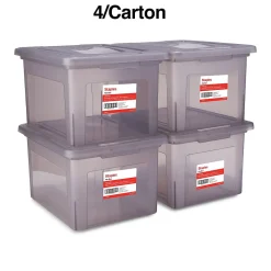 File Storage|TRU RED ™ Weather-Resistant File Box, Letter/Legal, Frost Gray, 4/Carton (TR57623CT)
