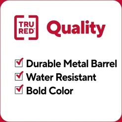 Markers|TRU RED ™ XL Tank Permanent Markers, Chisel Tip, Assorted, 4/Pack (TR56935)