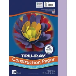 Construction Paper*Tru-Ray 9" x 12" Construction Paper, Lilac, 50 Sheets (P103018)