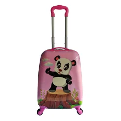 11" Hardside Carry-On Suitcase, 3-Wheeled Spinner, TSA Checkpoint Friendly, Pink (T0501-PeppyPand)<TUCCI New