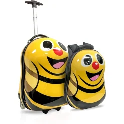 Busybee 2-Piece Hardside Spinner Carry-On Luggage Set, TSA Checkpoint Friendly (T0380-busybee)<TUCCI New