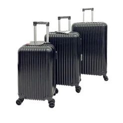 FORTE Banda 3-Piece Hardside Spinner Carry-On Luggage Set, TSA Checkpoint Friendly (F0001-03PC-BLK)<TUCCI Sale