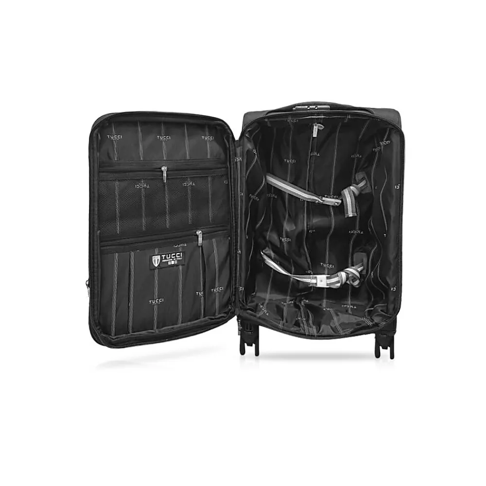 Hardside Carry-On Suitcase, 4-Wheeled Spinner, TSA Checkpoint Friendly, Charcoal (T0473-20in-CHL)<TUCCI Hot