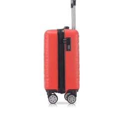 Hardside Carry-On Suitcase, 4-Wheeled Spinner, TSA Checkpoint Friendly (T0476-17in-RED)<TUCCI