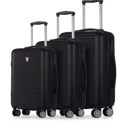 Hardside Spinner Carry-On Luggage Set, TSA Checkpoint Friendly (T0280-03PC-BLK)<TUCCI Sale