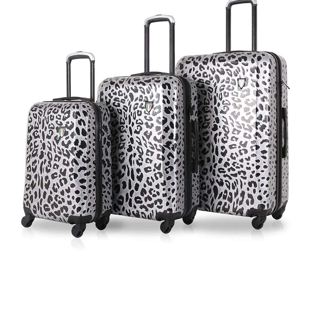 Hardside Spinner Carry-On Luggage Set, TSA Checkpoint Friendly Animal Print (T0158-03PC-WNTR)<TUCCI Best