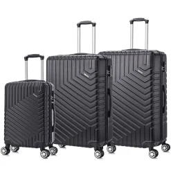 Hardside Spinner Carry-On Luggage Set, TSA Checkpoint Friendly (S0567-03PC-BLK)<TUCCI