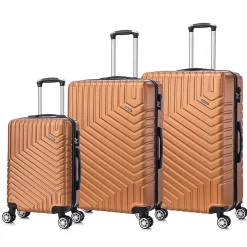 Hardside Spinner Carry-On Luggage Set, TSA Checkpoint Friendly, Bronze Gold (S0567-03PC-BRGL)<TUCCI Best