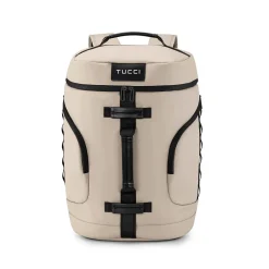 TUCCI Laptop Backpack, Medium, Beige (T0641)