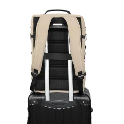 TUCCI Laptop Backpack, Medium, Beige (T0641)
