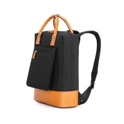 TUCCI Laptop Backpack, Medium, Black (T0636)