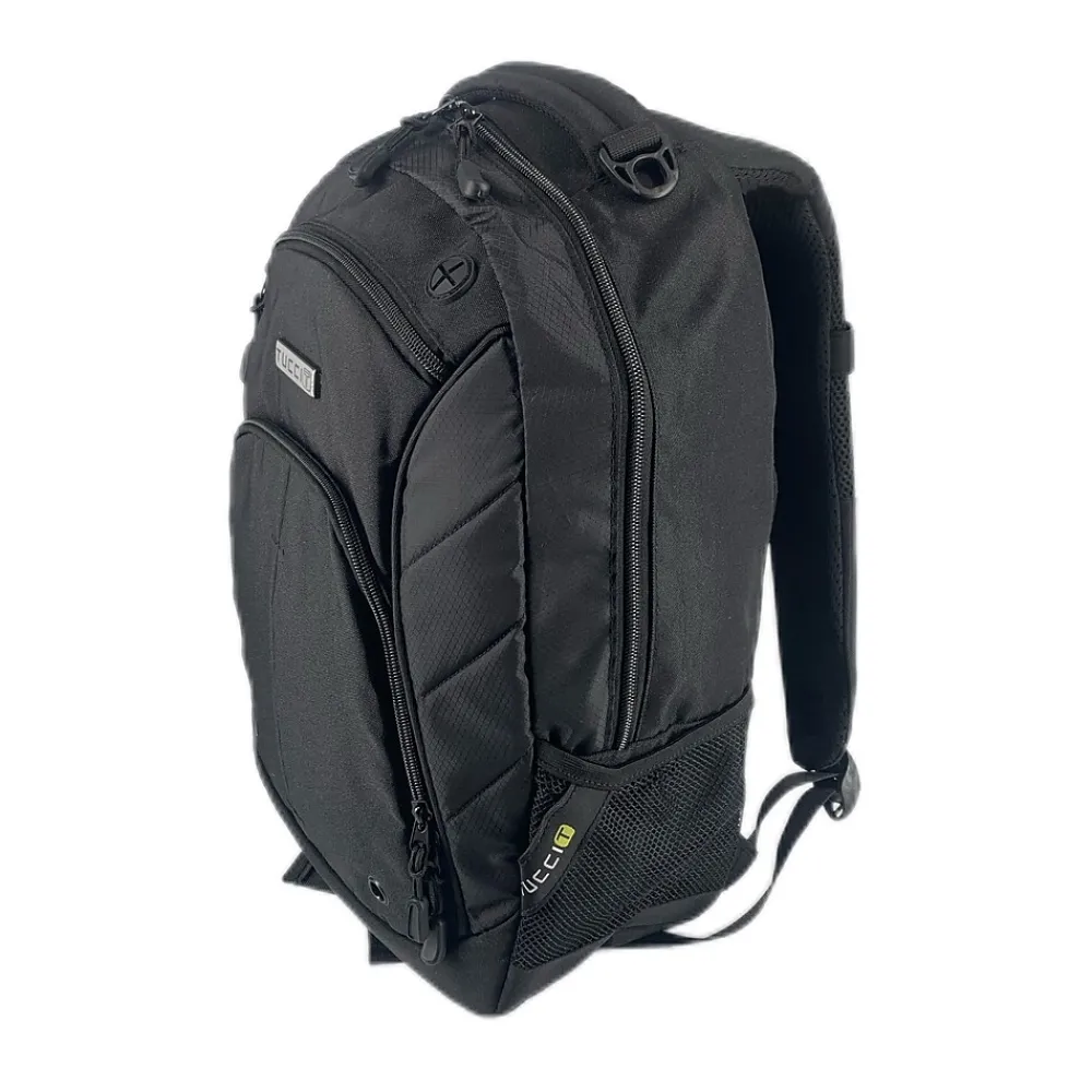 TUCCI Laptop Backpack, Medium, Black (T0565)
