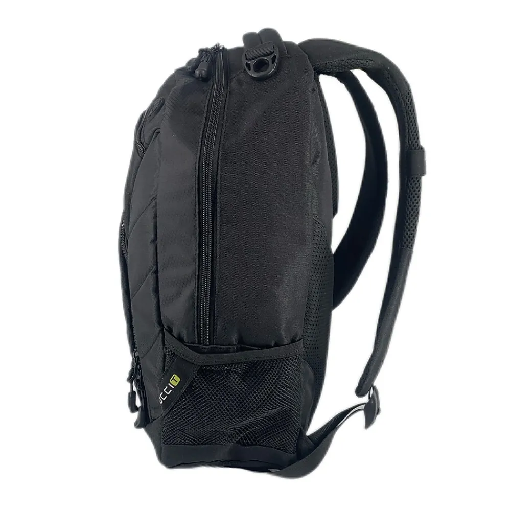 TUCCI Laptop Backpack, Medium, Black (T0565)