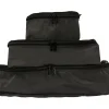 3-Piece Fabric Packing Cube Set, Water Resistant, Black (T0553-BLK)<TUCCI Best