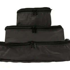 3-Piece Fabric Packing Cube Set, Water Resistant, Black (T0553-BLK)<TUCCI Best