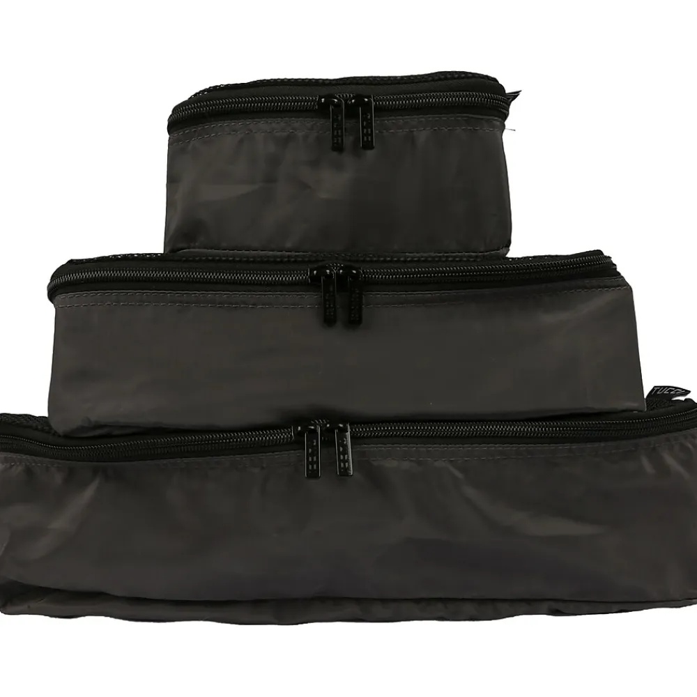3-Piece Fabric Packing Cube Set, Water Resistant, Black (T0553-BLK)<TUCCI Best