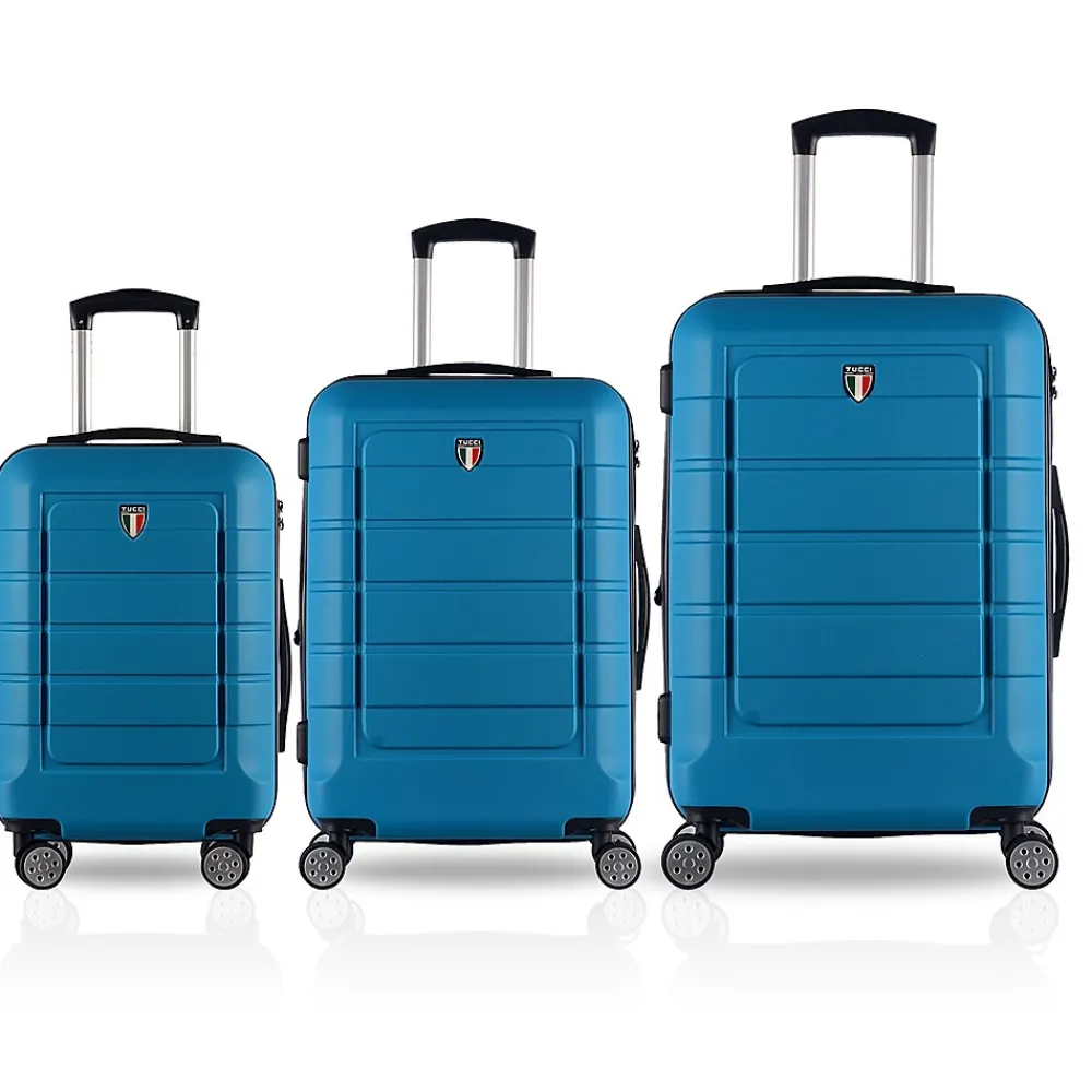 3-Piece Hardside Spinner Carry-On Luggage Set, TSA Checkpoint Friendly, Blue (T0273-03PC-BLU)<TUCCI Best