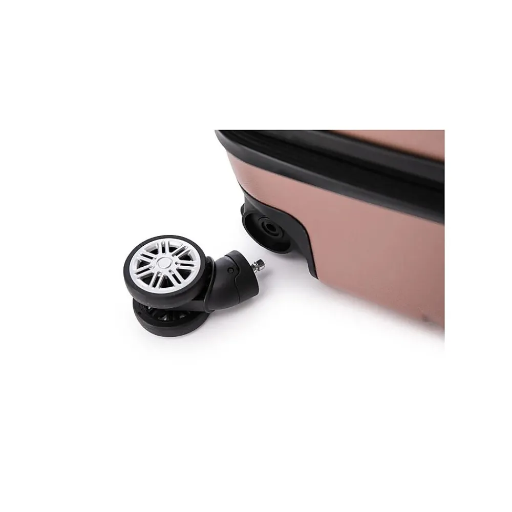 3-Piece Hardside Spinner Carry-On Luggage Set, TSA Checkpoint Friendly, Rose Gold (S0567-03PC-RGD)<TUCCI Clearance