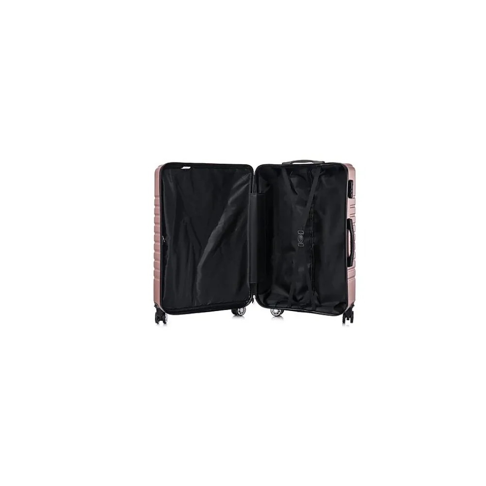 3-Piece Hardside Spinner Carry-On Luggage Set, TSA Checkpoint Friendly, Rose Gold (S0567-03PC-RGD)<TUCCI Clearance