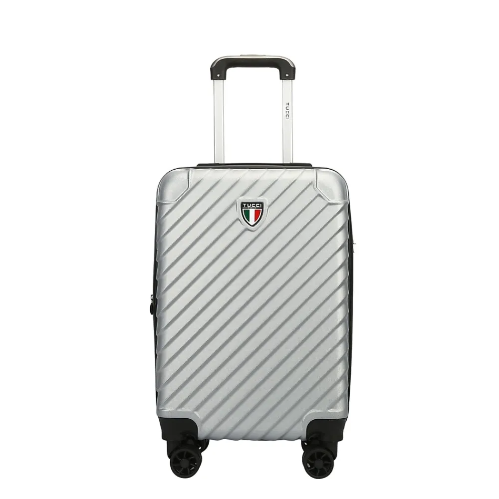 2-Piece Hardside Spinner Carry-On Luggage Set, TSA Checkpoint Friendly (T0293-02PC-SLV)<TUCCI Outlet