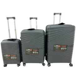 3-Piece Hardside Spinner Carry-On Luggage Set, TSA Checkpoint Friendly (S0582-03PC-DGR)<TUCCI