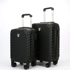 2-Piece Hardside Spinner Carry-On Luggage Set, TSA Checkpoint Friendly (T0293-02PC-BLK)<TUCCI Hot