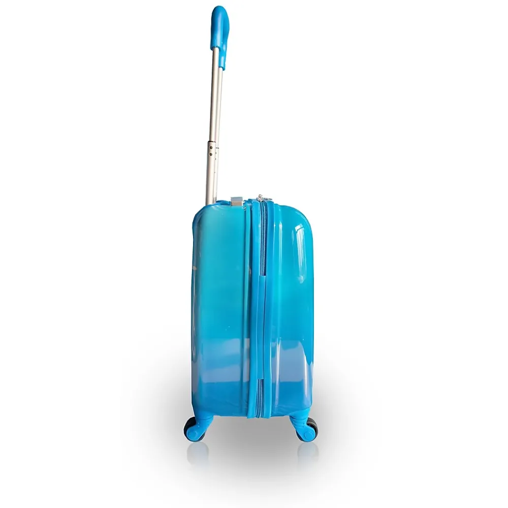 RexDino Hardside Carry-On Suitcase, 4-Wheeled Spinner, TSA Checkpoint Friendly, Blue (T0496-RexDino)<TUCCI Clearance