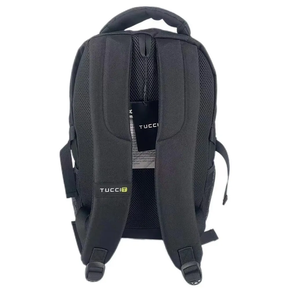 TUCCI SCOUT Laptop Backpack, Medium, Black (T0564)