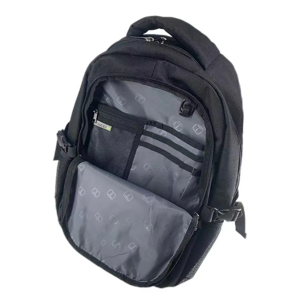 TUCCI SCOUT Laptop Backpack, Medium, Black (T0564)