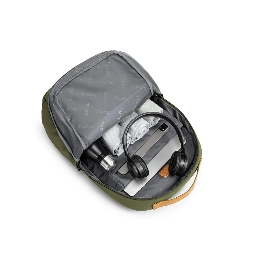 TUCCI TrekSack Laptop Backpack, Medium, Green (T0635)