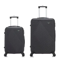 VOYAGE Vertice 2-Piece Hardside Spinner Luggage Set, TSA Checkpoint Friendly, (V0001-02PC-BLK)<TUCCI New
