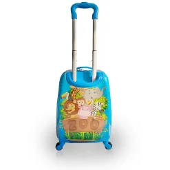 Zooland Hardside Carry-On Suitcase, 4-Wheeled Spinner, TSA Checkpoint Friendly, Blue (T0498-Zooland)<TUCCI Clearance