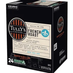 Tully's French Roast Coffee Keurig® K-Cup® Pods, Dark Roast, 24/Box (192619)