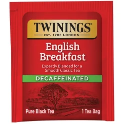 Twinings Classic Decaffeinated English Breakfast Tea, 25/Box (TNA51727)