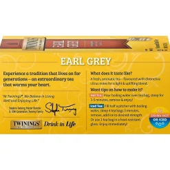 Twinings Earl Grey Tea Bags, 25/Box (TNA51728)