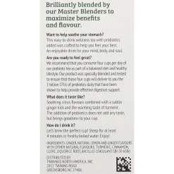 Twinings Probiotics Lemon and Ginger Herbal Tea Bags, 18/Box (F16483)