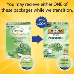 Twinings Pure Peppermint Herbal Tea, Keurig® K-Cup® Pods, 24/Box (TNA85813)