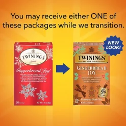 Twinings Winter Teas Gingerbread Joy Black Tea Bags, 20/Box (F15739)