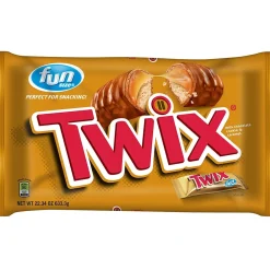 Twix Caramel Fun Size Chocolate Cookie Bar Candy Bag, 22.34 oz. (209-00467)