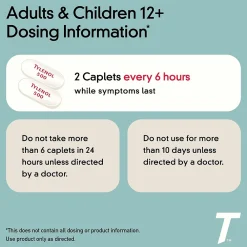 Extra Strength Caplets, Fever Reducer and Pain Reliever, 500 mg, 50 Count, 2/Pack (487348)<Tylenol New