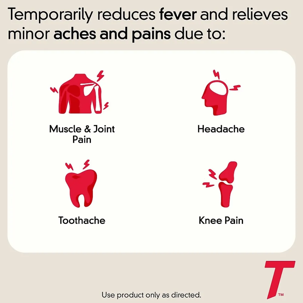 Extra Strength Caplets, Fever Reducer and Pain Reliever, 500 mg, 10 Count (703662)<Tylenol