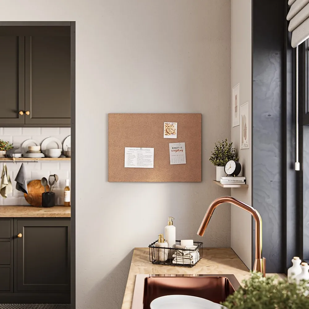 Bulletin*U Brands Cork Bulletin Board, Frameless, 2' x 1.5' (2873U00-01)