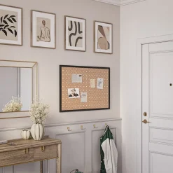 Bulletin*U Brands Fashion Cork Bulletin Board, Black Frame, 3' x 2' (2884U00-01)